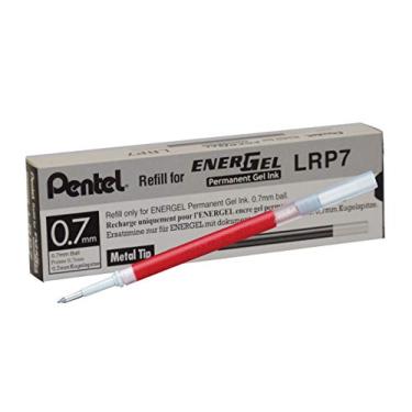 Imagem de Pentel Refil de tinta - para caneta de gel permanente EnerGel PRO, (0,7 mm), linha média, tinta vermelha - LRP7-B