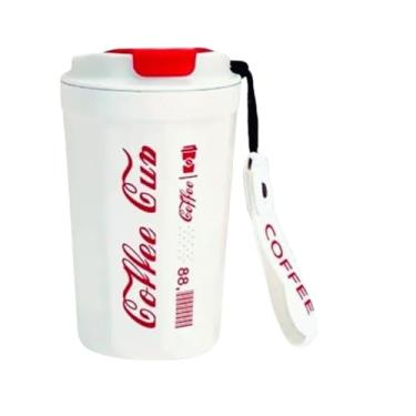 Imagem de Copo Térmico 350 ml Inox com Tampa Vedada Coffe Cup – Garrafa Portátil Café e Chá, Conserva Quente e Frio, Compacta, Antivazamento, Ideal para Viagem, Escritório e Bolsa (Branco)