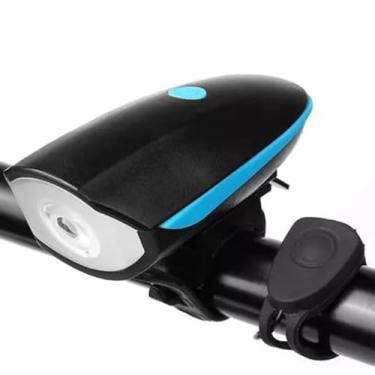 Imagem de Farol Bike Led Recarregável Com Buzina Segurança Ciclista
