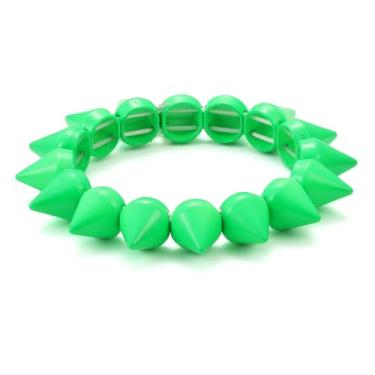 Imagem de Xanight Pulseiras elásticas com pontas para mulheres, estilo punk rock, rebites elásticos, pulseira moderna, hip hop, bijuteria para mulheres, Medium, Zinco, Sem Pedra Preciosa