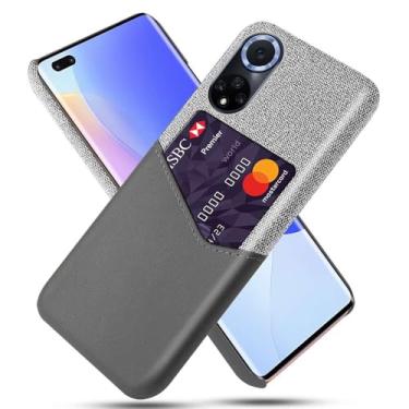 Imagem de Capa para Honor 50,Anti-deslizamento,Proteção contra quedas de 360°,Resistência à impressão digital,Tela e caso de couro PU com 1 slot de cartão atrás-Gray