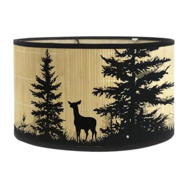 Imagem de Stgfyxgs Abajur de Mesa E27 com Estampa de Veado, Ideal para Sala de Estar, Casa de Fazenda, Hotel Ou Decoração de Casa, Style B, Tamanho real