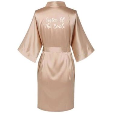 Imagem de Roupão De Banho De Cetim Vestes De Seda Plus Size Roupão De Banho De Casamento Noiva Vestido De Dama De Honra Vestido Roupas Femininas, white bride, S