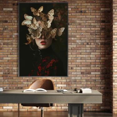 Imagem de Quadro decorativo butterflies - MeMoldura, Chassi Borda Infinita, 80x1