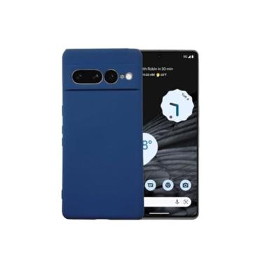 Imagem de Casecious Compatível com Google Pixel 7 Pro Soft Liquid Silicone Gel Celular Celular Básico Capa Traseira Funda para (Azul Marinho)