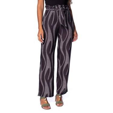 Imagem de Calça Pantalona Feminina Olho Fatal Estampada Preto-Feminino