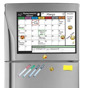 Imagem de Planner Mensal Planejador Magnético Geladeira Emoticons Imã