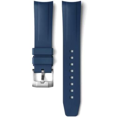 Imagem de Sight Focus Pulseira de relógio de borracha FKM/Fluoroelastômero de 20 mm para Tudor Black Bay 58 39 mm Ranger 39 mm Pulseira de relógio sem lacunas, Azul marino, 20mm