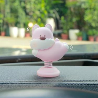 Imagem de COGEEK Decoração de painel de carro de cachorrinho balançando, enfeite de tela central de carro tremendo, presente de decoração bonito para escritório, casa, jardim (Chenery)