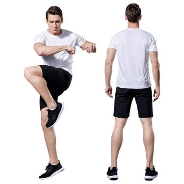 Imagem de Kit Shorts Bermuda Tactel TRAINING + Camiseta Academia Fitness MASCULINO PROTEÇÃO UV SOLAR MC 706-Masculino