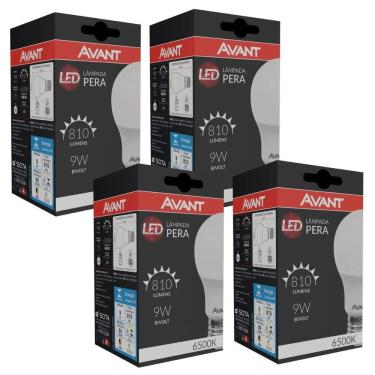 Imagem de Lâmpada Led Avant 9w Bulbo A60 E27 6500k - Kit 4 Unidades