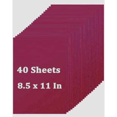 Imagem de 40 folhas de cartolina vinho tinto, 21 x 28 cm, cartão grosso para formatura, aniversário, convites, Natal, menus, casamento, confecção de cartões faça você mesmo, impressão estacionária
