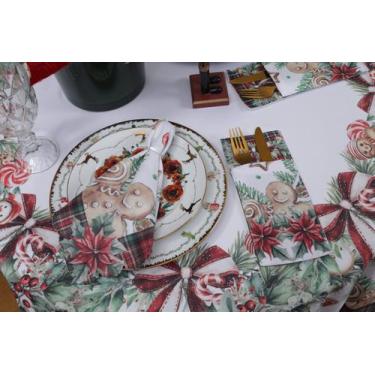 Imagem de Kit 12 Guardanapos Kit 12 Porta Talher Natal Cozinha Mesa Posta Decora