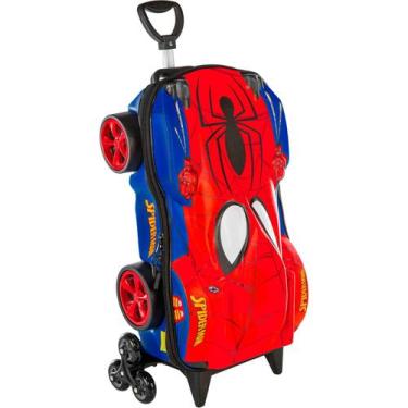 Imagem de Mochila Infantil Escolar Homem Aranha Com Rodinha Tripla Menino Azul V