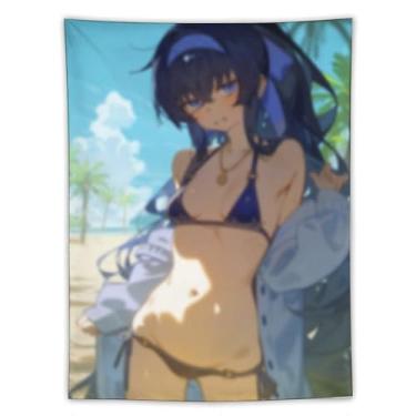 Imagem de LIEGBMEU Tapeçaria de biquíni sexy anime menina 152.4 cm x 203.2 cm interior exterior parede colcha arte decoração de tapeçaria caprichosa, AF024