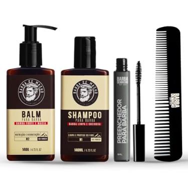 Imagem de Kit de Barba Shampoo 140ml e Balm 140g Ice Forest + Preenchedor Disfarça Falhas - Barba de Macho