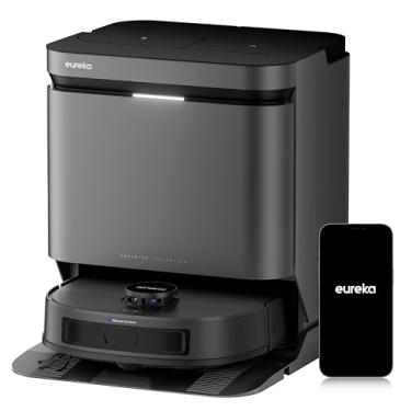 Imagem de Eureka J15 Evo Combo de aspirador de pó robô ultra autoesvaziamento, tudo em um, sucção de 22.000 Pa, 80 °C, lavagem com água quente, 55 °C, secagem a ar quente, bandeja de base autolimpante