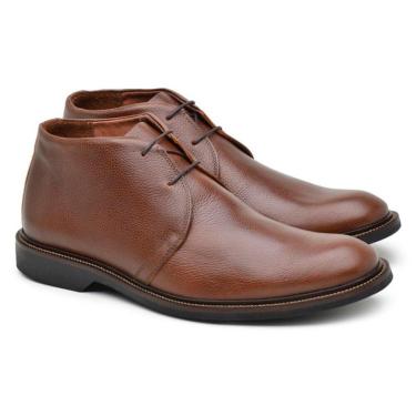 Imagem de Bota Chukka Jacometti Masculina Couro Cadarço Macia Casual-Masculino
