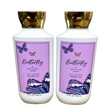 Imagem de Bath & Body Works Karité + Gel de banho com vitamina E, conjunto com 2, 293 g cada (borboleta), roxo