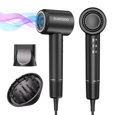 Imagem de Secador de cabelo sem escova de alta velocidade com controle térmico, difusor e bocal para secagem rápida e com baixo ruído