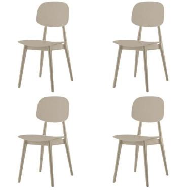 Imagem de Kit 4 Cadeiras Vegas Cátia Fratini em Polipropileno Cor Fendi