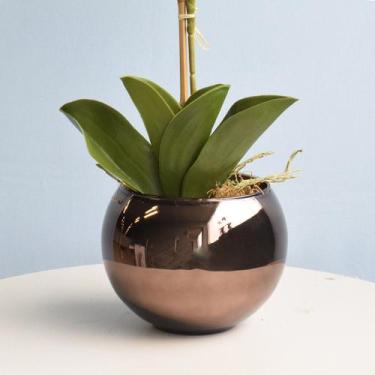 Imagem de Vaso de Flores Bronze Espelhado Redondo 13 cm  Formosinha - CRISTAIS P