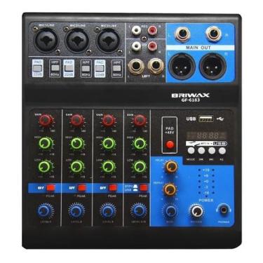 Imagem de Console Mesa Som Profissional 5 Canais Gravação Computador - Briwax