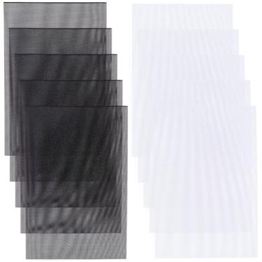 Imagem de CRASPIRE 10 peças 2 cores Fursuit Eye Mesh branco preto 30 x 20 cm PVC rede de plástico 0,5 mm furo impermeável malha imprimível para furries cosplay diy artesanato adereço fazendo escultura decoração