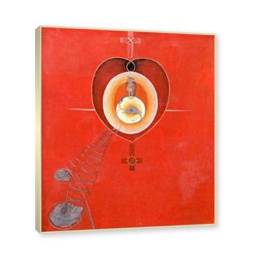 Imagem de Moldura de champanhe. Pôster Hilma Af Klint, (A pomba, nº 08), reproduções de pinturas famosas, imagem de arte abstrata para sala de estar quarto decoração de casa. 40 x 48 cm - 15,7 x 18,9 pol