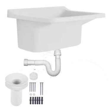 Imagem de Tanque Astra Plastico 22L Lavar Roupa Branco + Sifao  Valvul