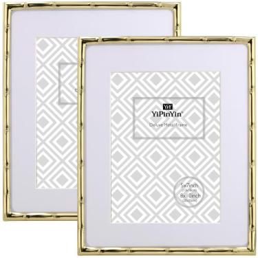 Imagem de Porta-retratos YipinYin Metal 20x25cm com tapete sem ácido, conjunto d