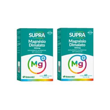Imagem de Kit 2 Supra Magnésio Dimalato 300mg 60 Cápsulas  Herbamed