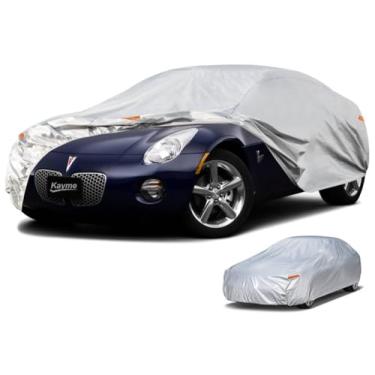 Imagem de Capa de carro de 6 camadas Kayme Impermeável para todos os climas para automóveis, cobertura completa para uso externo, proteção contra chuva e sol, UV, prata