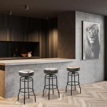 Imagem de Kit 3 Banquetas Texas Giratória-estampas Route 66 - GAT MAGAZINE