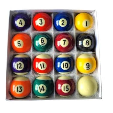 Imagem de Jogo De Bolas Profissionais P/Sinuca Bilhar 50m+branca