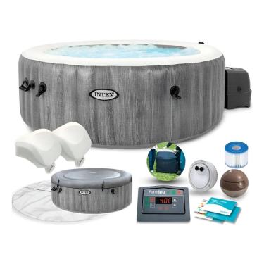 Imagem de Banheira Spa Inflável Ofurô Intex PureSpa Greywood Deluxe 4 Pessoas 795L com Aquecedor e 140 Jatos 220V