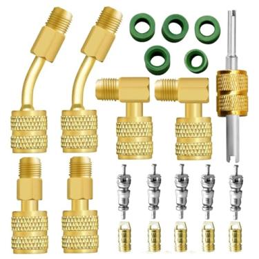 Imagem de Mini adaptador dividido 5/16 para 1/4 acoplador R410A adaptador de mangueira de refrigerante acoplador removedor de núcleo de válvula para condicionadores de ar novo