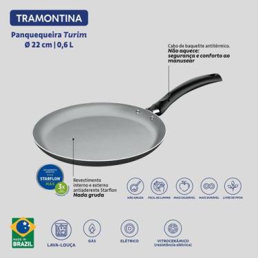 Imagem de Panquequeira frigideira Tramontina Turim Cor Chumbo Antiaderente 22cm0