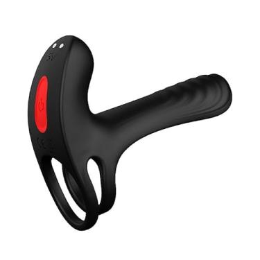 Imagem de Frank-RCT Vibrador Peniano com Anel Duplo, Silicone e ABS, S-Hande, 9 Modos de Vibração, Recarregável USB, Resistente à Água, 11,4 cm, Controle Remoto