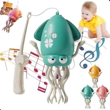 Imagem de Polvo Dançante Elétrico Musical Mágico Brinquedo Infantil Eletrônico Som Recarregável - Polvo Dançarino Sensorial Som Luzes Lula Dançarina Com varinha de brinde. Seguro e divertido