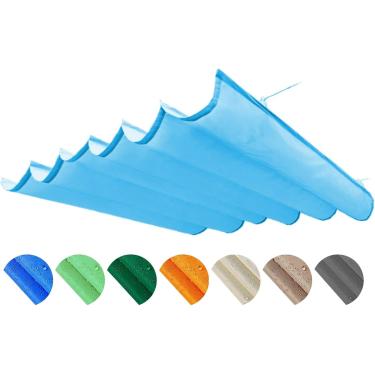 Imagem de Onda Retrátil Sun Shade Sail Outdoor Impermeável À Prova De Chuva Wave Toldo Anti-uv Proteção Solar Telescópica Wave Canopy Pergola Cover Garden Deck Yard Shade, Custom Size, One Size