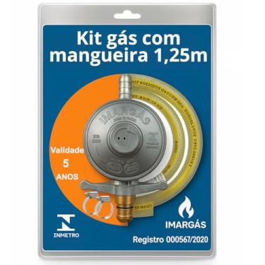 Imagem de Registro Regulador Gás Cozinha Kit Mangueira Botijão 13kg