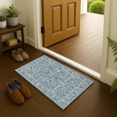 Imagem de Fame Rugs Capacho turco vintage 5 x 7 – Tapete de entrada dobrável macio para corredor interno, tapete de destaque lavável