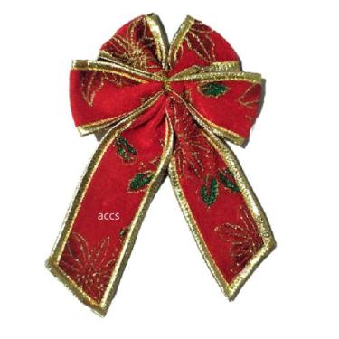 Imagem de Kit 5 Laço Vermelho Enfeite De Árvore De Natal 26 Cm - Zein
