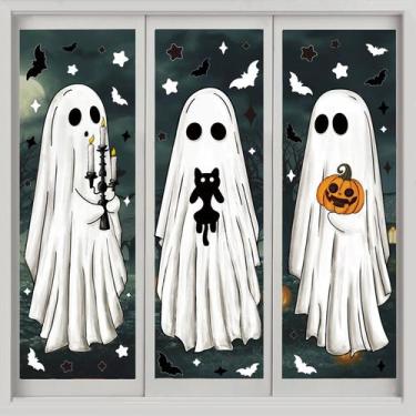 Imagem de Window Clings Heirloom Haven Halloween Ghosts Bats Cat Pumpki
