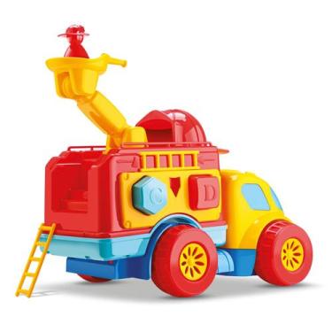 Imagem de Caminhão de Bombeiros Infantil Thunder Trucks Gava 2016 Educativo com 