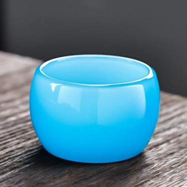 Imagem de Xícara de chá de porcelana copo azul azul escuro copo de vinho chinês kungfu conjunto de xícara de chá saudável