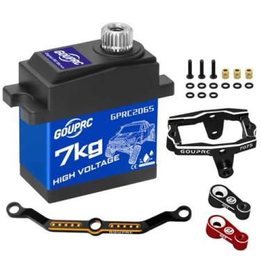 Imagem de GOUPRC 7KG High Torque RC Servo with Metal Gears & Medium Aluminum Case for TRX4M 1/18, TRX4 TRX6 SCX10 III 1/10 RC Crawler Car Upgrade, Micro Digital Servo with 2 Servo Horns & Steering Link Kit