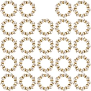 Imagem de 24 anéis de guardanapo elegante porta-guardanapos com contas 4 cm esticado strass servette anéis decorativos anéis de guardanapo com contas para casamento casa mesa jantar suprimentos