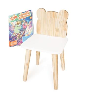 Imagem de Kit Educativo Cadeira Infantil de Madeira Urso - Pinus